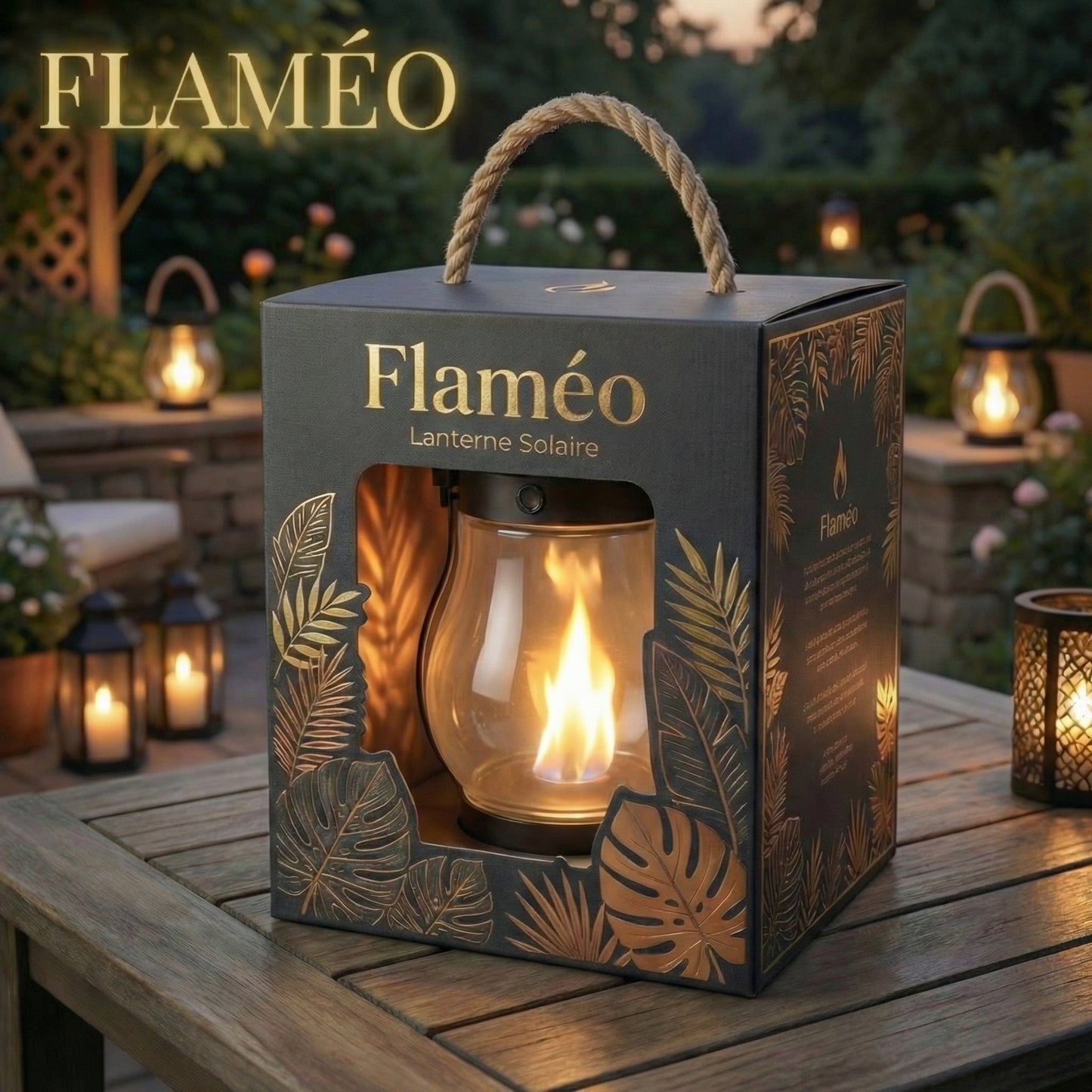 Flaméo - Lanterne Solaire à Effet Flamme Ultra Réaliste