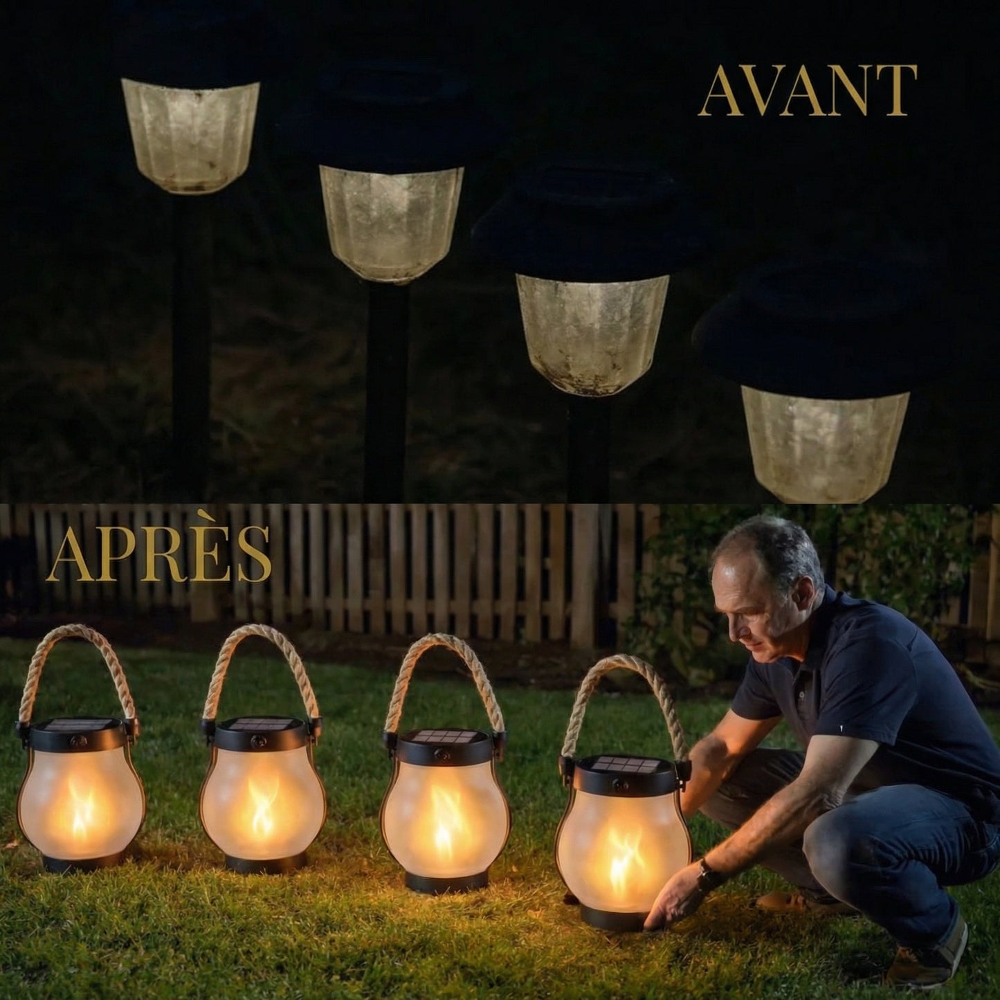 Flaméo - Lanterne Solaire à Effet Flamme Ultra Réaliste