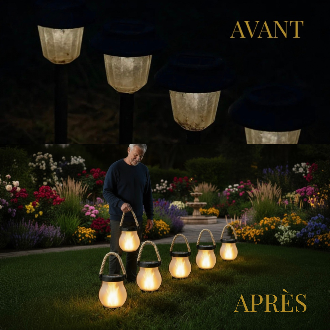 Kaliqo – Lanterne Solaire Extérieure à Effet Flamme