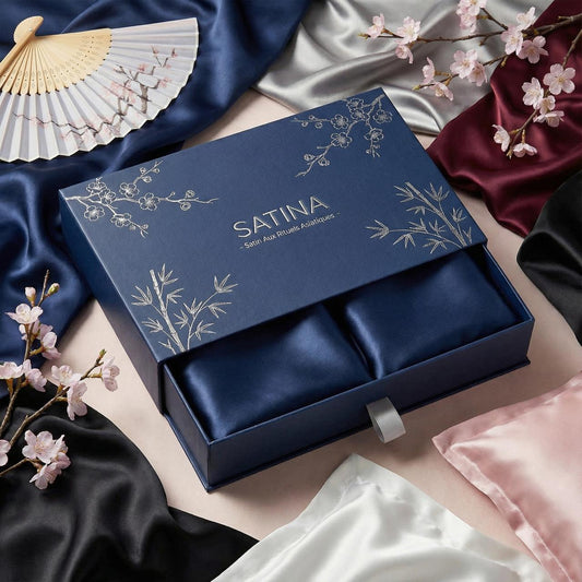 SATINA - Taie d'Oreiller En Satin Aux Rituels Asiatiques